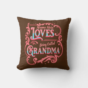 Coussin Ajouter Un Nom Aime Être Appelé Grand-Mère Grand-M