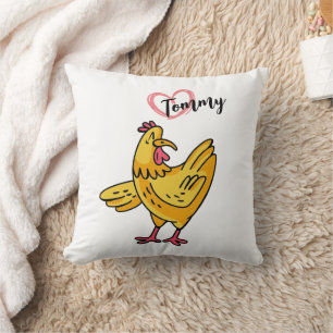 Coussin Ajouter un nom aux poulets Anniversaire Cadeau, ch
