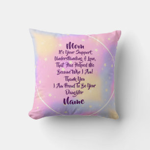 Coussin Ajouter un nom Changer le texte Merci Maman Fête d