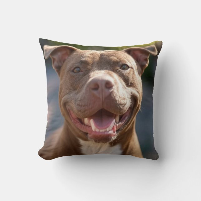 Coussin Ajouter une Personnaliser photo Pit Bull (Recto)