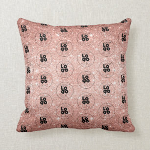 Coussin Ajouter votre logo personnalisé Rose Gold Parties