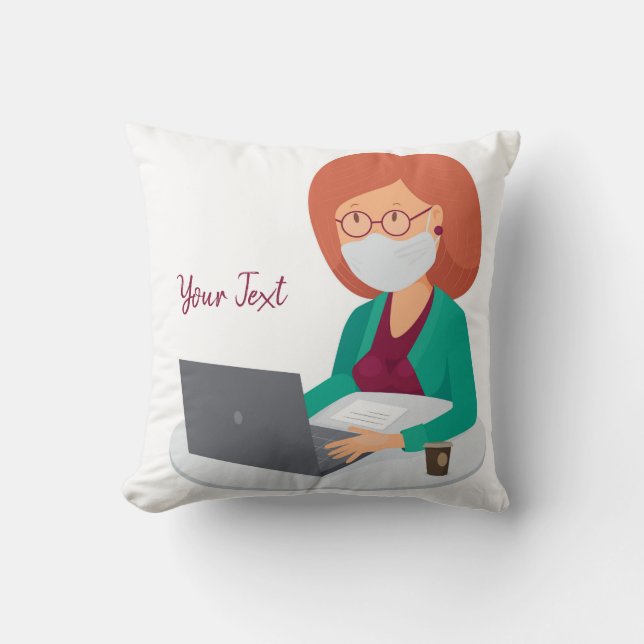 Coussin Ajouter votre texte - Lancer l'oreiller 16" x 16" (Recto)