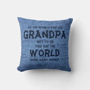 Coussin Ajoutez des noms au monde Vous êtes grand-père gra