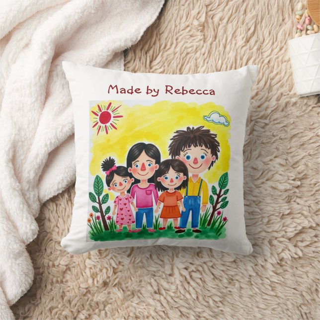 Coussin Ajoutez l'oeuvre de votre enfant à cette Mug de ca (Couverture)