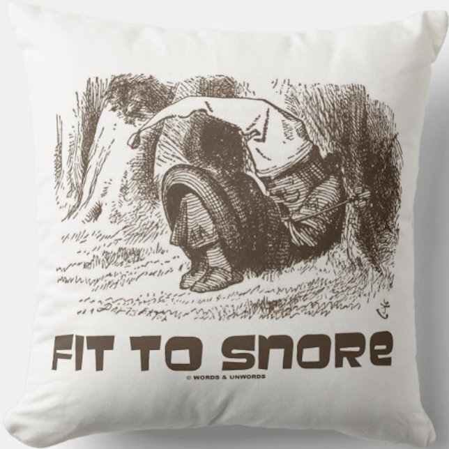 Coussin Ajuster Pour Enrayer Le Roi Rouge Qui Snordique Le (Throw pillow featuring Wonderland's Red King along with the caption "Fit To Snore")