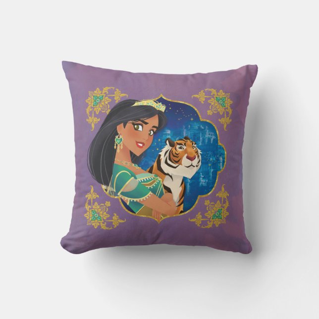 Coussin Aladin| Graphisme Bijoux De Jasmin Et De Raja (Recto)