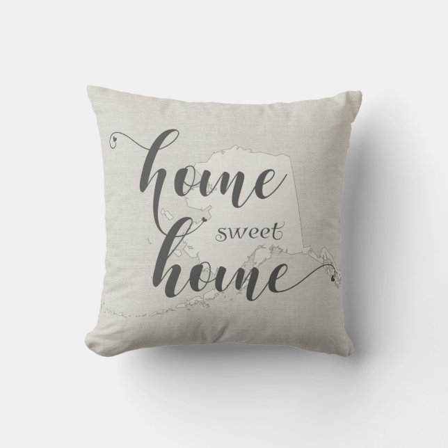 Coussin Alaska - Home Sweet Home Burlap look (Recto)