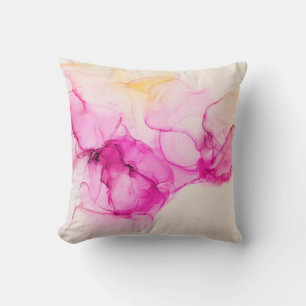 Coussin Alcool encre texture marine. L'art contemporain.