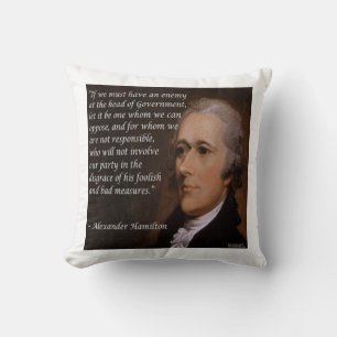 Coussin Alexander Hamilton "chef de l'ennemi" Jetez des or