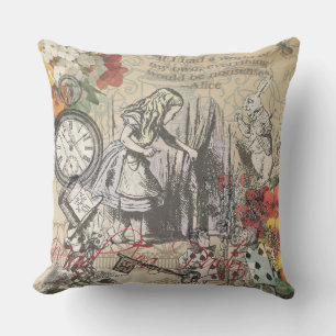 Coussin Alice à Wonderland