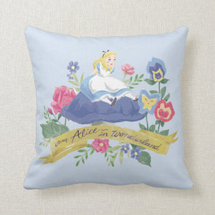 Coussin Alice au pays des merveilles  Alice dans l'aquarel
