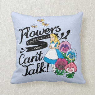 Coussin Alice au pays des merveilles  Alice et les fleurs
