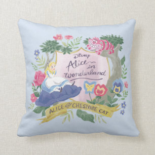 Coussin Alice au pays des merveilles  Aquarelle Alice & Ch