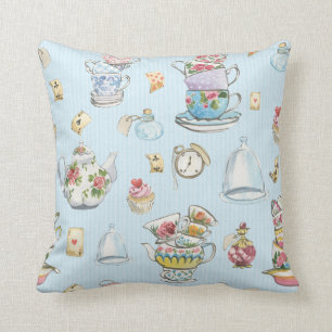 Coussin Alice au pays des merveilles Aquarelle Bleue Rayur