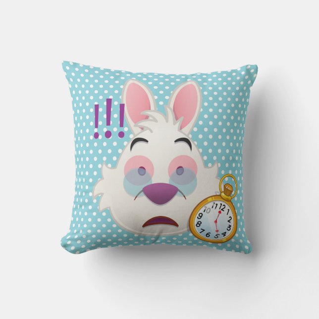 Coussin Alice Au Pays Des Merveilles  | Emoji du lapin bla (Recto)