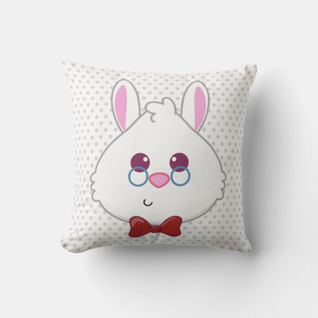 Coussin Alice au pays des merveilles| Emoji du lapin blanc (Recto)