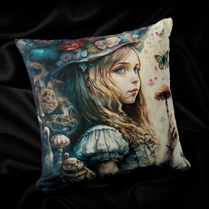 Coussin Alice au pays des merveilles et les champignons ma