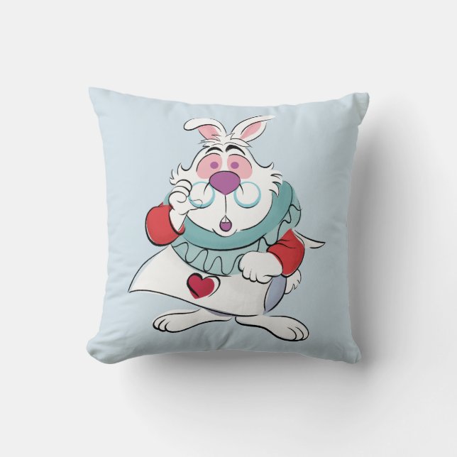 Coussin Alice au pays des merveilles| Le Lapin Blanc (Recto)