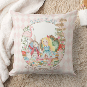 Coussin Alice Aventures dans Woderland Anniversaire Tea Pa