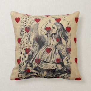 Coussin Alice, chic rétro Vintage au pays des merveilles