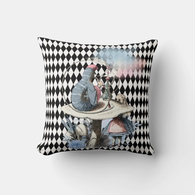 Coussin Alice et le Hookah Fumer la chenille Throw Pil (Recto)