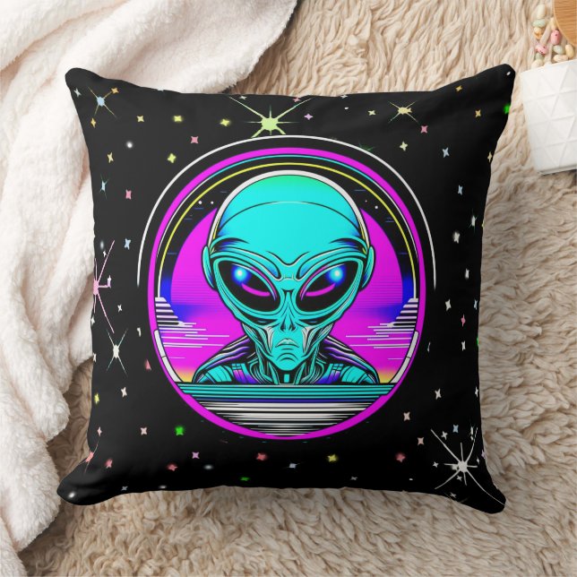 Coussin Alien extra-terrestre volant un OVNI (Couverture)