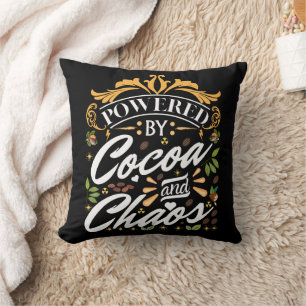 Coussin Alimenté par le cacao et le chaos cadeau de Noël d