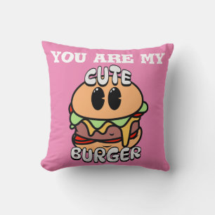 Coussin Aliments, hamburger mignon, cadeau sucré et humour