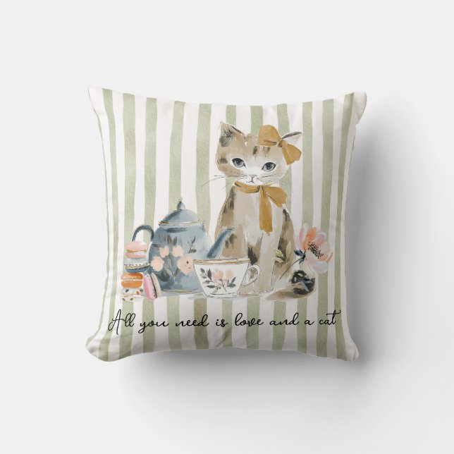 Coussin All you need is love and a cat (Recto)