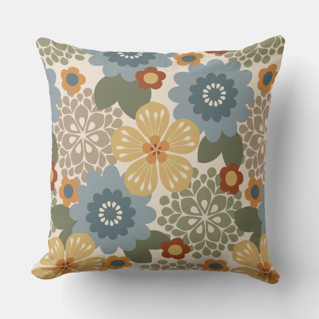 Coussin Allana Garden Floral Graphique Hawaiien - Or (Recto)