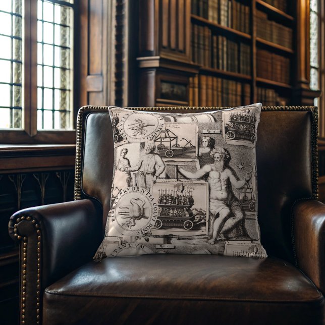 Coussin Allégations de l'Antiquité Dark Academia Collage (Approximates 20x20 inch pillow)