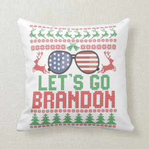 Coussin Allez Brandon Drôle Mauvais Chandail de Noël