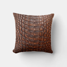 Alligator Crocodile Peau Faux Cuir Brown