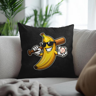 Coussin Allons Bananes Baseball Rétro Banane Drôle