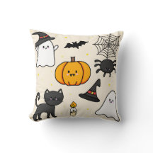 Almofada fofa com desenho Happy Halloween