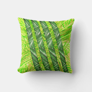 Coussin Almofada verde riscada, desenho de faixa ou fitas