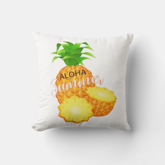 Coussin Aloha Été Ananas_ Îles Hawaiiennes (Recto)