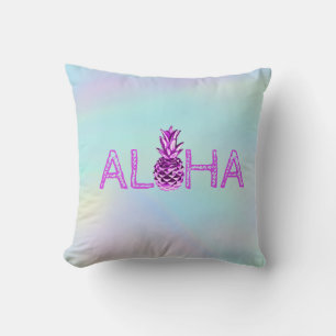 Coussin Aloha Hawaiian Metallic Pineappy Holographic