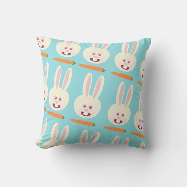 Coussin Alors de mignons lapins et de la carotte Motif des (Recto)