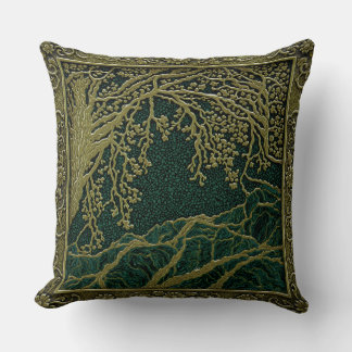 Coussin Alpes françaises Or Citron Malachite