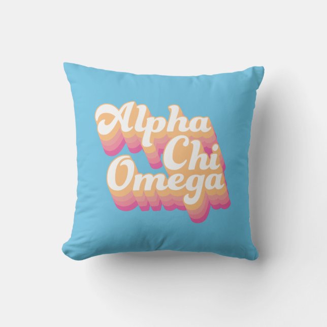Coussin Alpha Chi Omega| Script Super (Recto)