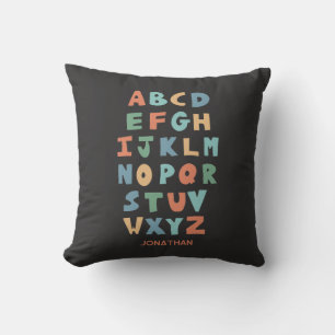 Coussin Alphabet ABC moderne Décor personnalisé pour enfan