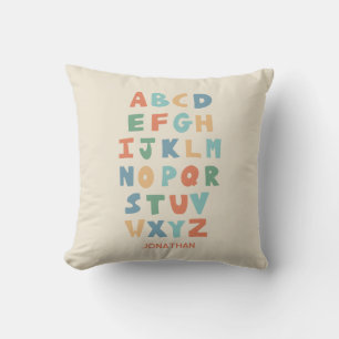 Coussin Alphabet ABC moderne Décor personnalisé pour enfan