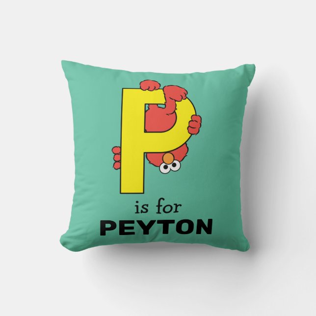 Coussin Alphabet d'Elmo | P Jaune (Recto)