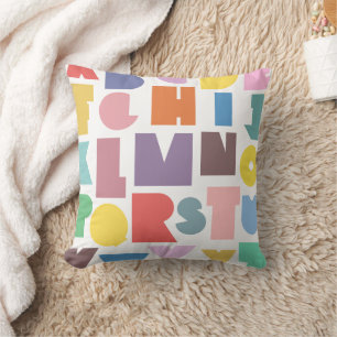 Coussin Alphabet rétro géométrique