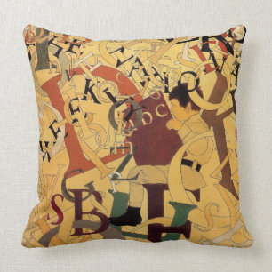 Coussin Alphabet vintage de Maxfield Parrish