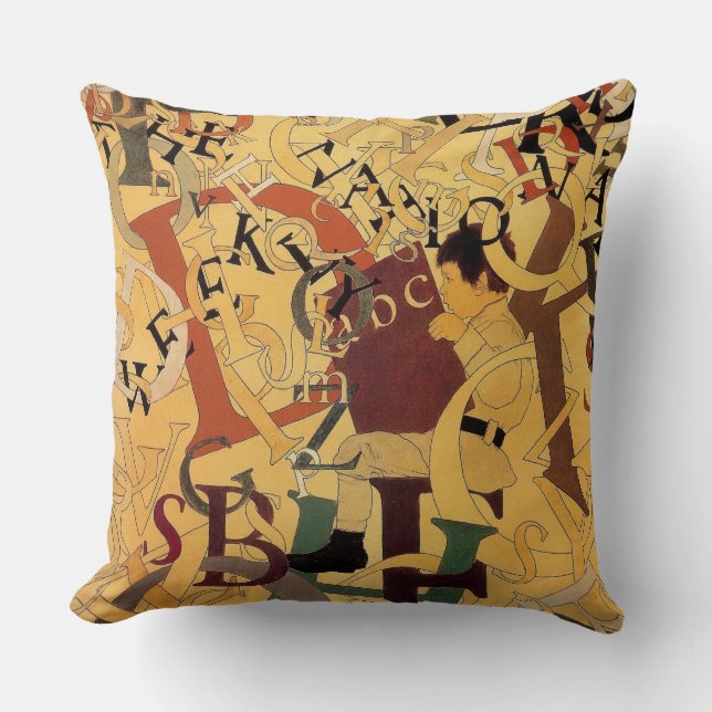 Coussin Alphabet vintage Maxfield Parrish (Recto)