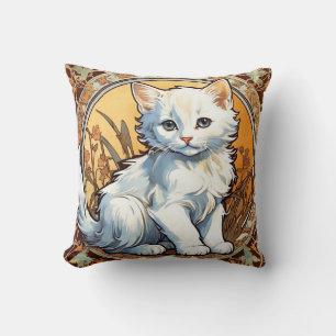 Coussin Alphonse Mucha Style Chat