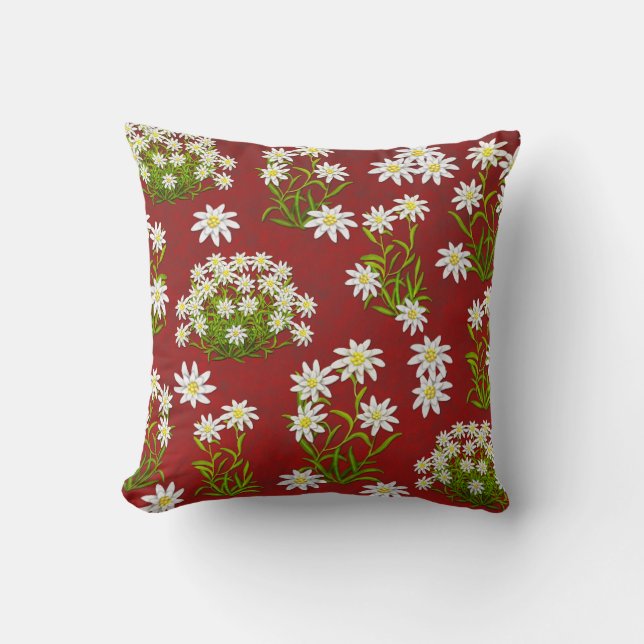 Coussin alpin de fleurs d'edelweiss européen (Recto)
