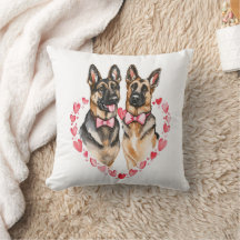 Alsace Chien Maman Vie Aquarelle tendance coeur am